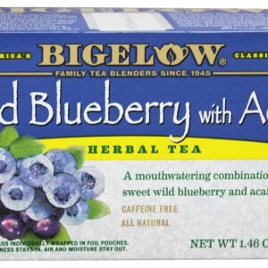 Bigelow Tea Wild Blue Berry Acai Bag 1.46 oz ct, Blueberry, 20 Count, (Pack of 1)