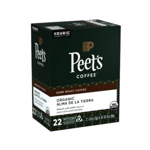 Peet’s Coffee Organic Alma De La Tierra K-Cup Coffee Pods for Keurig Brewers, Dark Roast, 22 Pods