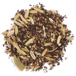 frontier co-op organic chai tea, 1-pound bulk, robust combination of black tea & spices, great as hot tea & crème brulee