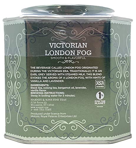 Harney & Sons Historic Royal Palaces Black Tea Collection Set of 3 - Victorian London Fog, Royal English Breakfast, & Earl Grey Imperial