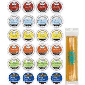 twinings tea k-cup assortment, herbal & black (pack of 24) with by the cup honey sticks