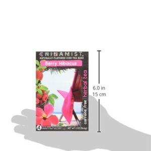 China Mist Iced Tea – Berry Hibiscus Herbal Tea Infusion – Refreshing and Delicious – Each Tea Bag Yields 1/2 Gallon – 4 bags.