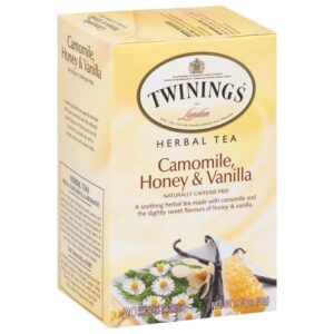 twinings tea, camomile, honey & vanilla - comforting caffeine free blend, twinings camomile tea bags with honey & vanilla, soothing twining sleep tea beverage, 20 count