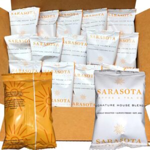 sarasota coffee packets, pre ground coffee packs, signature breakfast blend medium roast, bulk bags for drip coffee makers, (2 oz bags, 36 count)