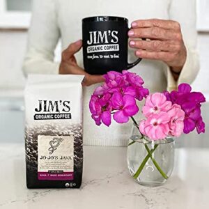 Jim’s Organic Coffee – Jo-Jo’s Java Blend – Medium/Light Roast, Ground Coffee, 12 oz Bag