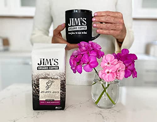 Jim’s Organic Coffee – Jo-Jo’s Java Blend – Medium/Light Roast, Ground Coffee, 12 oz Bag