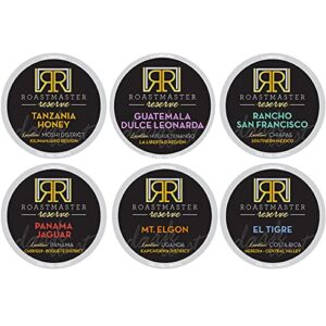 roastmaster reserve dark roast coffee variety pack – 40ct. limited-batch rare coffee, recyclable single serve coffee pods, k-cup compatible including 2.0