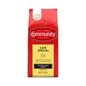 community coffee café special blend, medium dark roast ground coffee, 12 ounce bag (pack of 1)