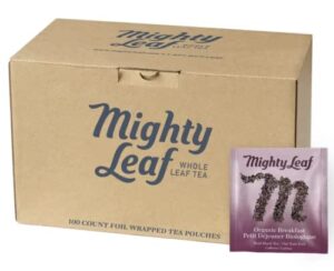 mighty leaf organic breakfast tea, 100 tea pouches