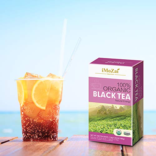 Imozai Organic Black Tea Bags 100 Count Individually Wrapped