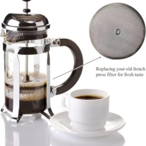 Universal French Press screen 4 inch for 34oz/8 cups/1000ml coffee press, 4 Pack french press filter replacement screen with metal center ring