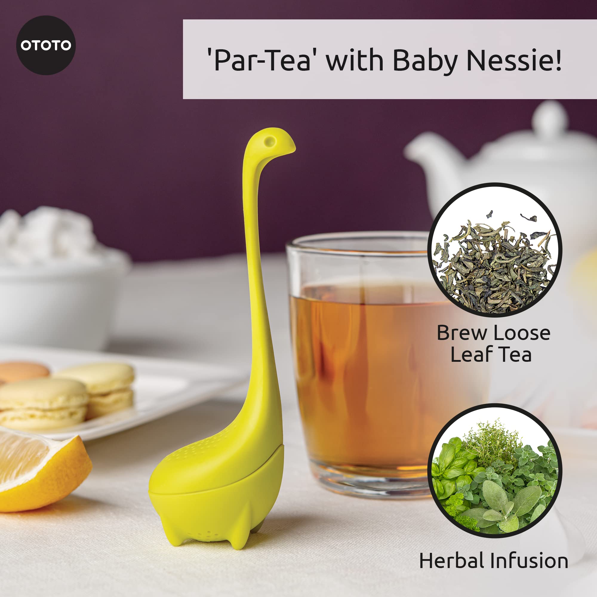 Cute Tea Infuser by OTOTO - Loose Leaf Tea Steeper, Tea Accessories, Tea Diffusers, Tea Infuser for Loose Leaf Tea, Tea Strainers, Cute Gifts, Tea Gift Set, Kitchen Gifts, Cooking Gadgets