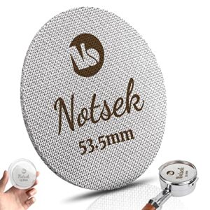 puck screen 54mm, espresso puck screen for 54mm portafilter, with acrylic storage box, resuable 1.7mm thickness 150μm, 316l stainless steel, coffee filter screen mesh for breville espresso machine