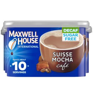 maxwell house international suisse mocha café-style decaf sugar free instant coffee beverage mix (4 ct pack, 4 oz canisters)