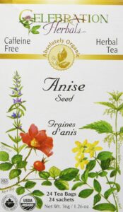 celebration herbals organic anise seed tea caffeine free, 24 herbal bags