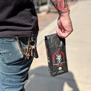 Hardcore Ground Coffee, High Caffeine, strong roast 16 Oz