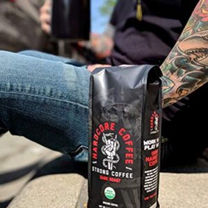 Hardcore Ground Coffee, High Caffeine, strong roast 16 Oz