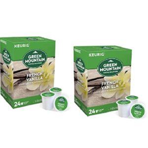 Green Mountain Coffee, French Vanilla, Single-Serve Keurig K-Cup Pods, Light Roast Coffee, 48 Count (2 Boxes of 24 Pods)