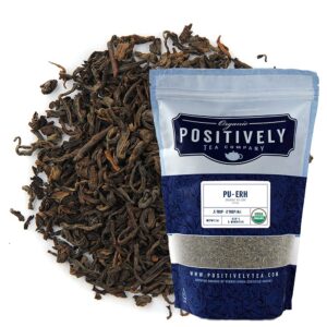 organic positively tea company, pu-erh tea, loose leaf, 16 ounce