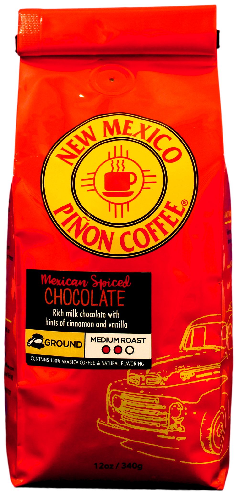 New Mexico Piñon Coffee Naturally Flavored Coffee (Mexican Spiced Chocolate Ground, 12 ounce)