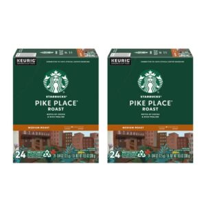 starbucks pike place roast, k-cup portion pack for keurig k-cup brewers, 24 k-cups (pack of 2)