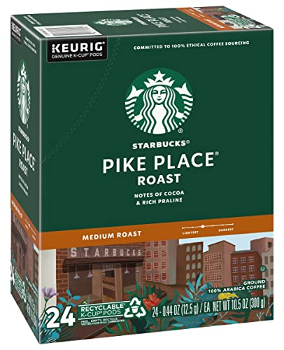 Starbucks Pike Place Roast, K-Cup Portion Pack for Keurig K-Cup Brewers, 24 K-Cups (Pack of 2)