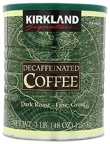 Kirkland Signature 100% Colombian Dark Roast Decaffeinated Ground Coffee, 3 Pound (Pack of 2)