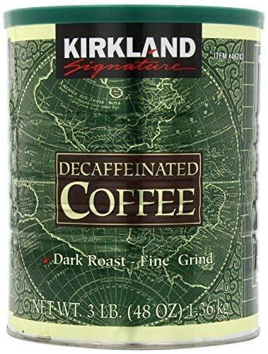 Kirkland Signature 100% Colombian Dark Roast Decaffeinated Ground Coffee, 3 Pound (Pack of 2)