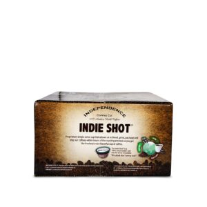 Independence Coffee Co. Jet Fuel Intense and Heavy Body, Dark Roast, Single Serve Coffee Indie Shot K Cup Pods, Compostable Plant-Based Coffee Pods, Keurig Brewer Compatible, 50 Count