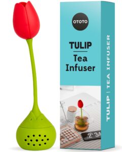 cute tea infuser by ototo - loose leaf tea steeper, tea accessories, tea diffusers, tea infuser for loose leaf tea, tea strainers, cute gifts, tea gift set, kitchen gifts, cooking gadgets
