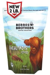 berres brothers highlander grogg ground coffee, 2lb package, combination of caramel, butterscotch and hazelnut 2 pound