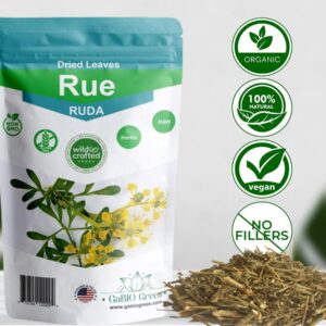 RUE Dried Herbs Peruvian Ruda 2.05 oz (56 gr) 20+ CUPS Ruda Seca, Ruda Graveolens, Natural Dried Tea Herbs, Ruda Rue Herbal Tea, Resealable Bag, Fresh Aroma & Taste (2. oz)