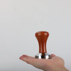 51mm Espresso Tamper-Premium Barista Coffee Tamper Coffee Tamper Classic Series Stainless Steel Espresso Tamper Coffee Press Tool Tamper Espresso Handle, 90x51mm, Solid wood, Stainless steel