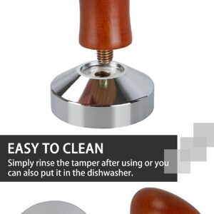 51mm Espresso Tamper-Premium Barista Coffee Tamper Coffee Tamper Classic Series Stainless Steel Espresso Tamper Coffee Press Tool Tamper Espresso Handle, 90x51mm, Solid wood, Stainless steel