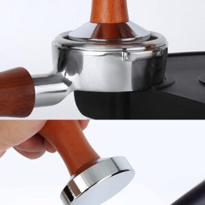 51mm Espresso Tamper-Premium Barista Coffee Tamper Coffee Tamper Classic Series Stainless Steel Espresso Tamper Coffee Press Tool Tamper Espresso Handle, 90x51mm, Solid wood, Stainless steel