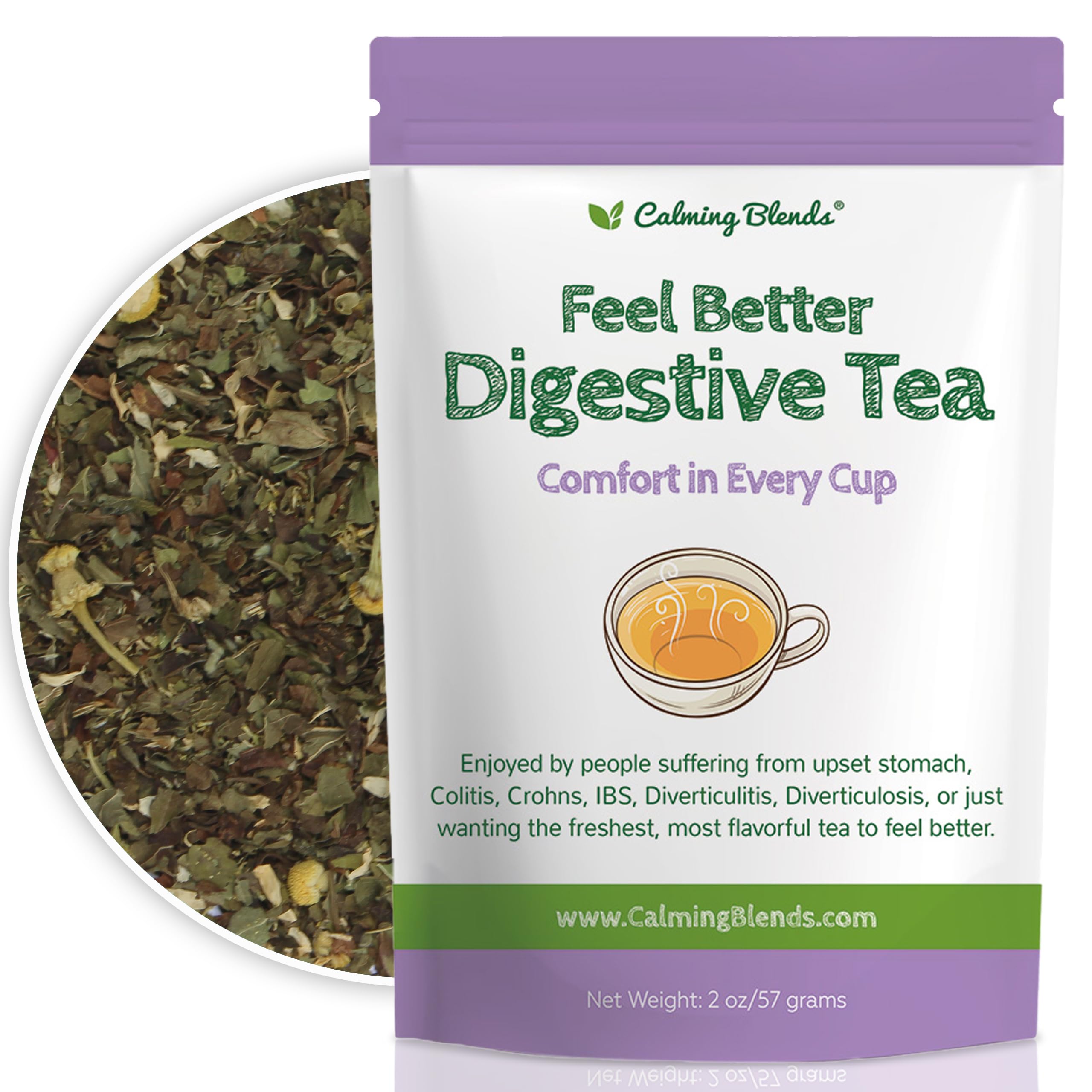 Calming Blends - Feel Better Digestive Tea - Loose Leaf Tea - Organic Herbal Teas