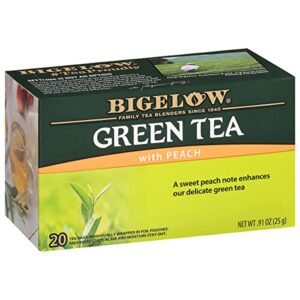 bigelow green tea w/ peach tea bags, 20 ct
