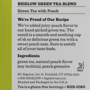 Bigelow Green Tea w/ Peach Tea Bags, 20 ct