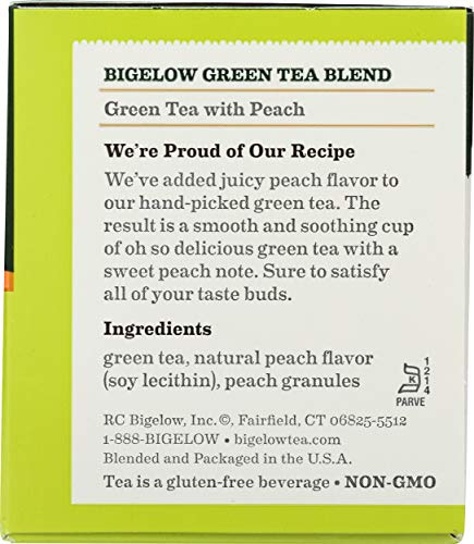 Bigelow Green Tea w/ Peach Tea Bags, 20 ct