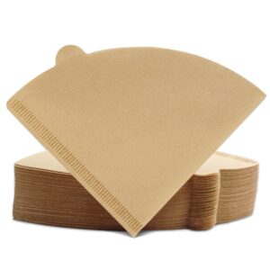 coffee filters cone 01, 100 count unbleached natural brown 1-2 cups disposable coffee paper filters, compatible with v60 and cone shaped pour over coffee filter and drip coffee maker