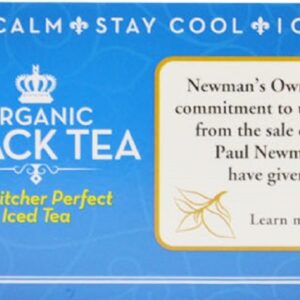 Newman's Own Organics Black Tea, Unsweetened Tea, USDA Certified Organic and Kosher, Contains Caffeine, 22 Family Size Individually Wrapped Black Tea Bags (Pack of 6)