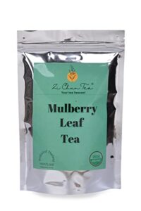 zi chun tea | organic white mulberry leaf tea | loose leaf herbal tea from thailand | caffeine free organic wellness tea | morus alba - 3.5 oz