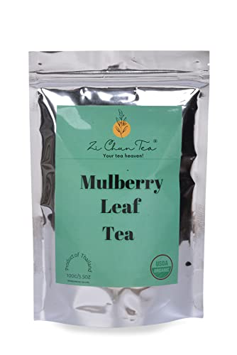 Zi Chun Tea | Organic White Mulberry Leaf Tea | Loose Leaf Herbal Tea from Thailand | Caffeine Free Organic Wellness Tea | Morus alba - 3.5 oz