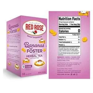 Red Rose Sweet Temptations Bundle! 6 Flavor Sugar Cookie, Banana Foster, Caramel Apple Pie, Blueberry Muffin, Lemon Cake & Strawberry Cheesecake! 0 Calories, Gluten Free and Caffeine Free Herbal Tea!