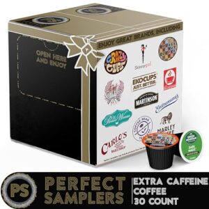 High Caffeine Coffee Pods Variety Pack - Sample The Strongest Coffee From the Top Brands with Our Extra Caffeine Sampler of 30 Coffee Pods Compatible with Keurig K Cup Coffee Makers