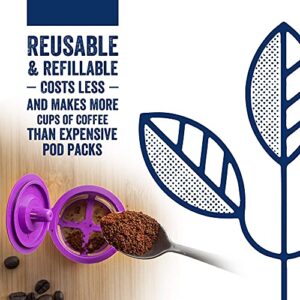Reusable Cups Compatible with K Cups Keurig 2.0 & 1.0 Brewers Easy To Use Refillable Single Cup Coffee Filters - Eco Friendly Stainless Steel Mesh Filter - Check for Compatibility (4 Pack - Pink)