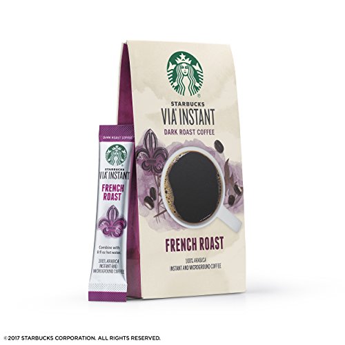 Starbucks VIA Instant Coffee Dark Roast Packets — French Roast — 1 box (8 packets)