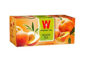 wissotzky sunny peach black tea, 20 tea bags | antioxidant rich | fruity delight | black tea bags