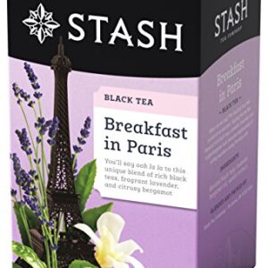 Stash Tea Breakfast In Paris Black Tea - Caffeinated, Non-GMO Project Verified Premium Tea with No Artificial Ingredients, 18 Count (Pack of 6) - 108 Bags Total