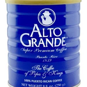 Alto Grande Super Premium Coffee Ground, Single Origin, Puerto Rico, 8.8 Ounce Canister